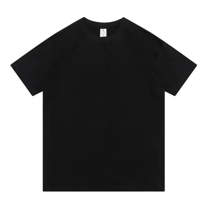 T-shirts à col petit hommes 350gsm coton couleur unie homme T-shirt à manches courtes printemps été