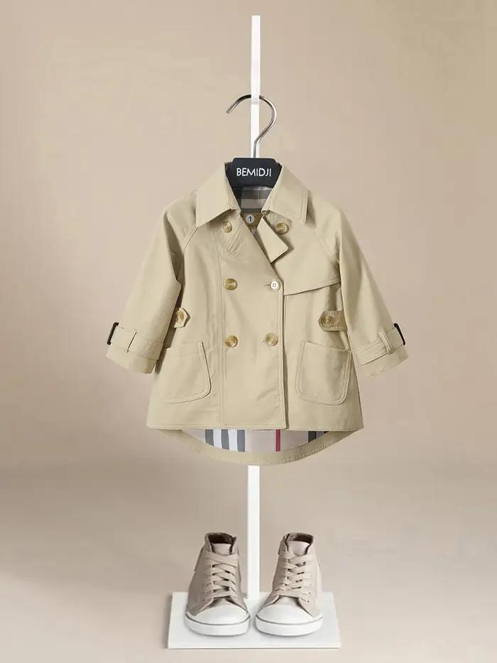 Veste coupe-vent à dos court pour bébé fille et garçon, manteau anti-poussière, vêtements d'extérieu