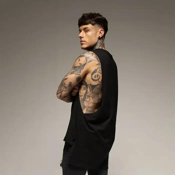 Vêtements de sport de fitness pour hommes, t-shirts en coton précieux, maillots Hip-Hop, extension m