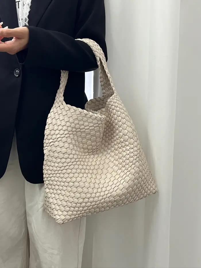Sac à bandoulière en cuir PU pour femmes, sac sous les bras tissé en tissu doux, tendance, Style eur