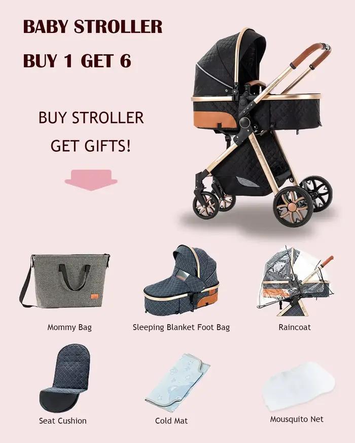 Poussette 3 en 1 pour bébé, paysage haut, avec siège de voiture et couffin, landau chaud, multifonct