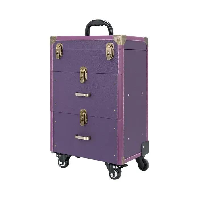 Trousse de tatouage professionnelle avec roulettes à frein pivotant, grande capacité, organiseur de