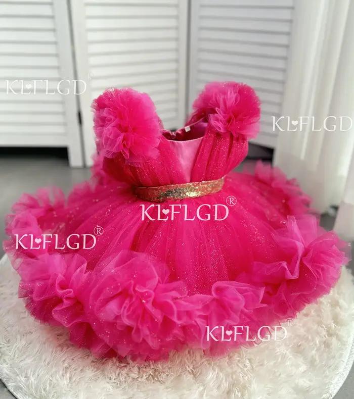 KLFGDNew style filles robe de luxe fête élégante fille robe de soirée robes de concours pour enfant