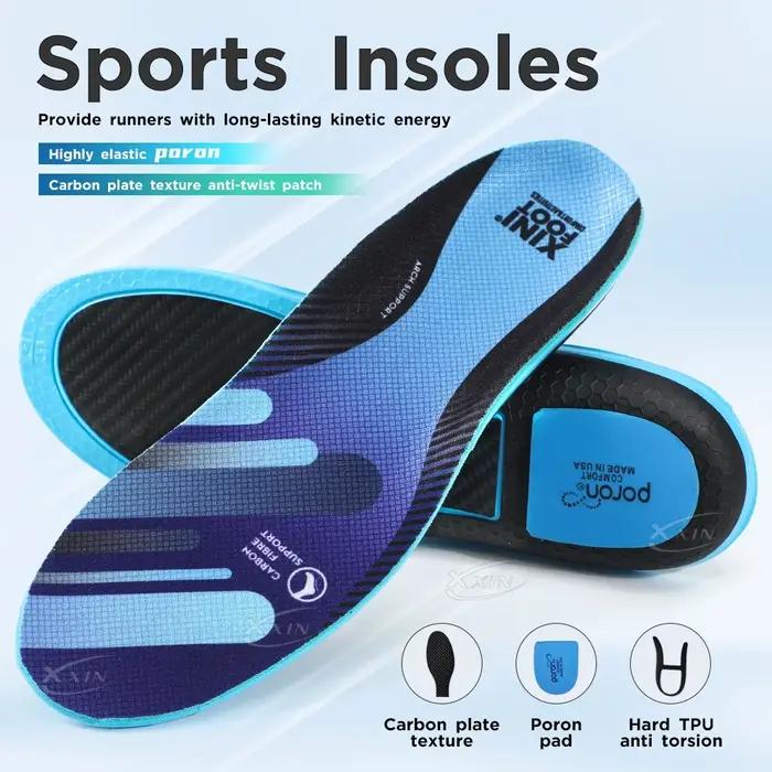 【Xxin】 semelle intérieure en Fiber de carbone Poron amorti talon soutien de la voûte plantaire semel