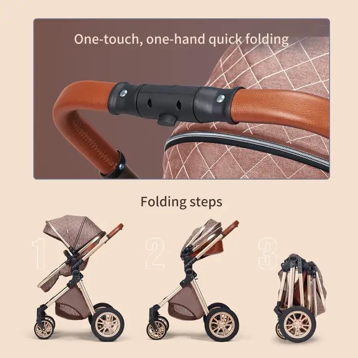 Landau de luxe tout-en-un : Poussette Vista 3 en 1 avec siège réversible pour parents et paysage hau
