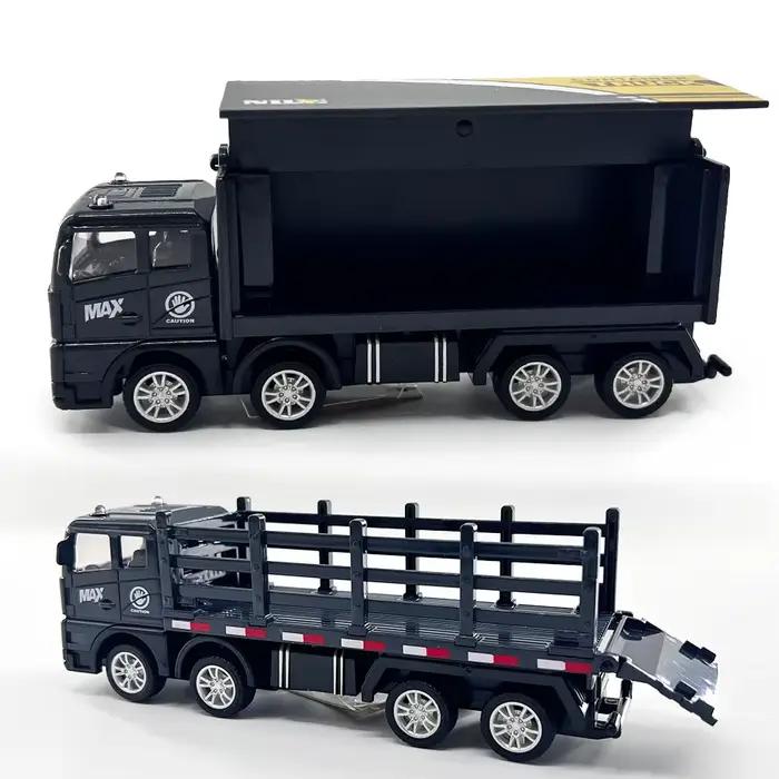 Simulation transporteur conteneur camion véhicule de fret enfants enfants retirer modèle de voiture
