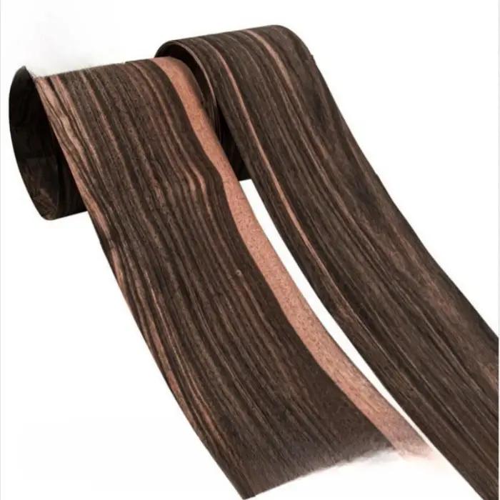 Placage en bois d'ébène indonésien noir véritable naturel pour meubles, environ d'épaisseur 0.5MM