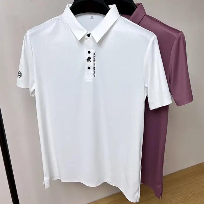 Haute qualité Ice Silk manches courtes hommes polo shirt été nouvelle marque mode broderie DESIGN TO