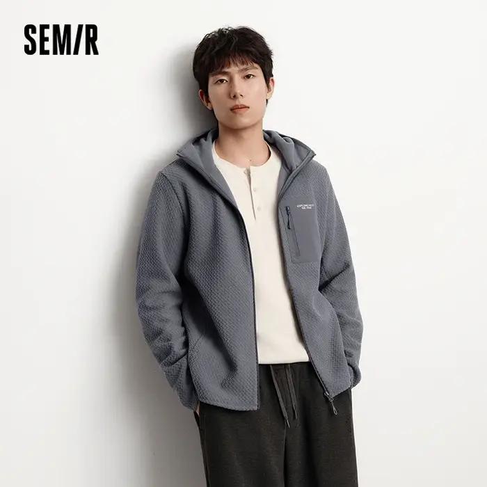 Semir veste hommes antistatique polaire tricot 2025 hiver nouveau haut à capuche Patchwork extérieur