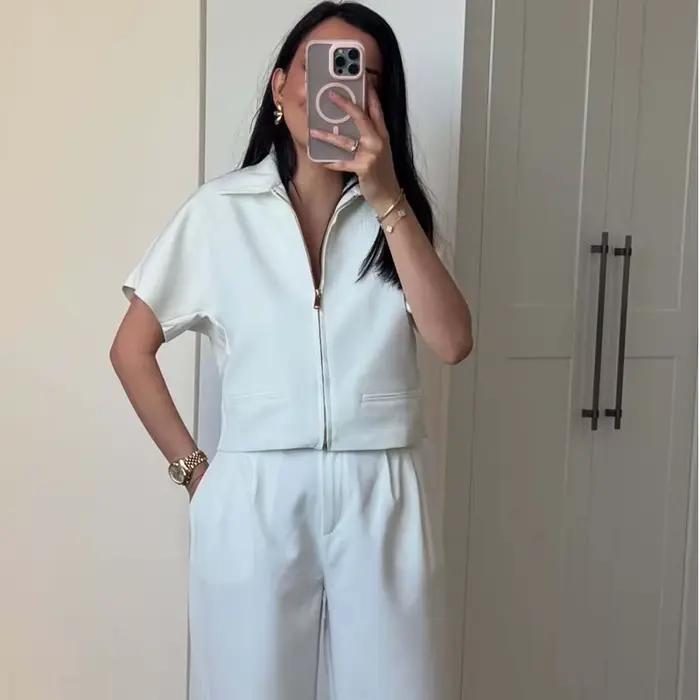 MUJER 2025 veste courte femmes fermeture éclair varsité femmes vestes à manches courtes femmes mante