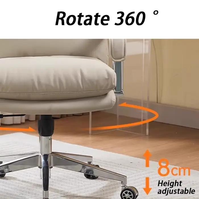 Chaise de bureau ergonomique pivotante réglable en hauteur avec roulettes pour bureau personnel ou professionnel occasions spéciales