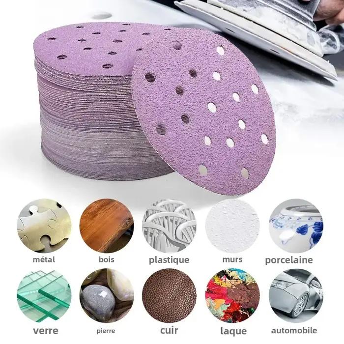 50 pièces 6 pouces disques de ponçage humide/sec crochet et boucle 320-10000 grain assortiment papier de verre 150mm pou