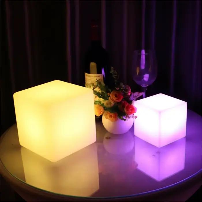Lampe de Table LED Shoous Cube Bar, Veilleuse Carrée, Batterie 62RGB, 16 Couleurs, 25 cm, 20 cm, 10c
