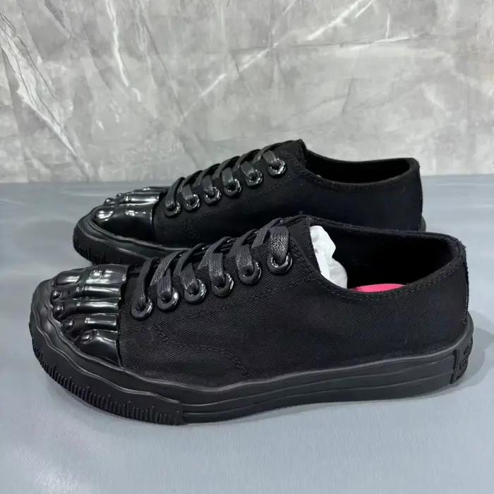 Baskets en toile dorées à cinq doigts pour hommes, chaussures de sport décontractées à lacets à seme