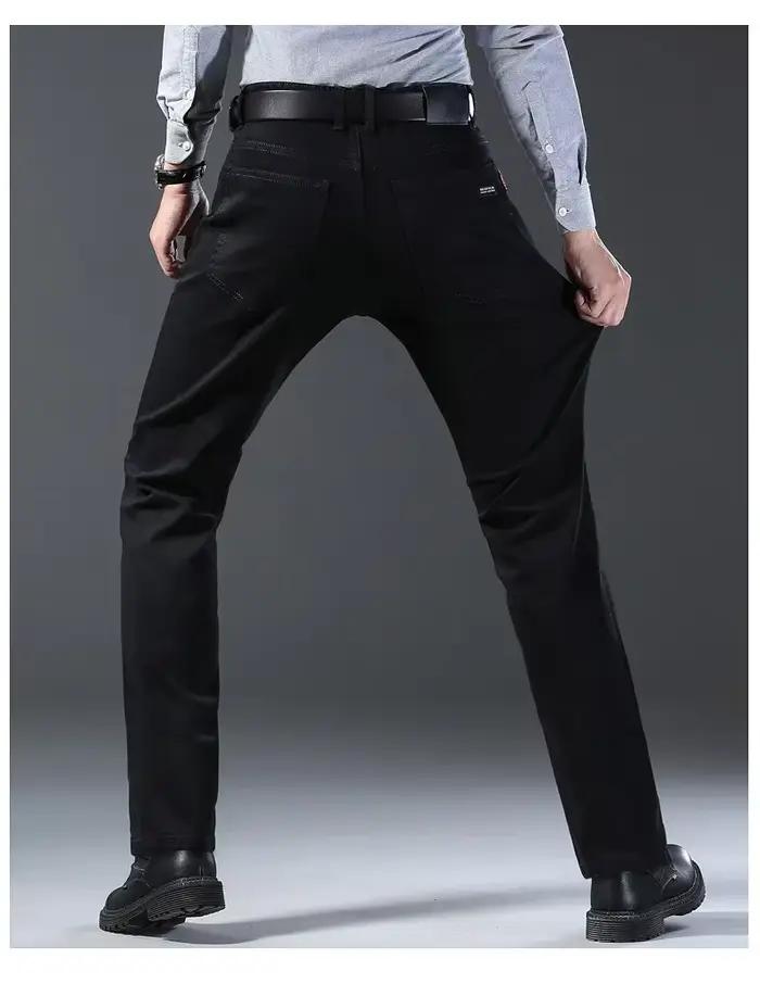 Hommes classique avancé marque de mode Jean Homme Homme doux Stretch noir Biker Masculino Denim pant