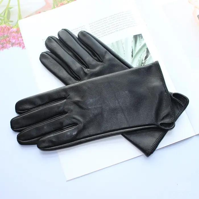 Nouveaux gants en cuir pour femmes, écran tactile en peau de mouton, sans doublure, fins, à la mode,