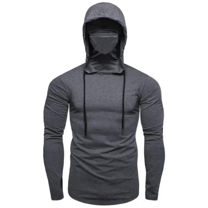 Sweat à capuche fin pour hommes, avec masque, épissure décontractée, grand masque, pour cyclisme, mo