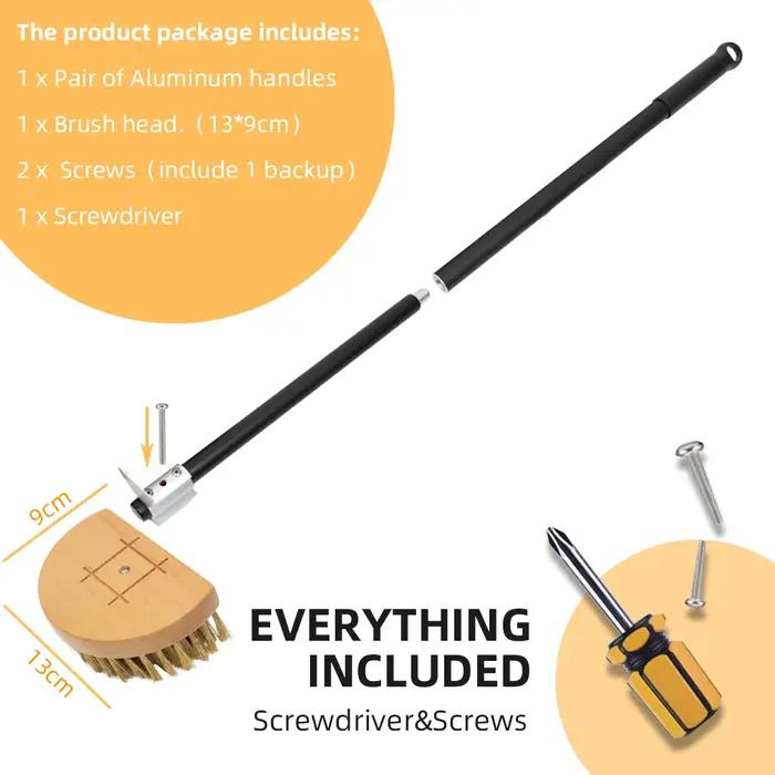 Brosse de four à Pizza, brosse de poêle en cuivre, poils en laiton et bois, manche Long, brosse de n