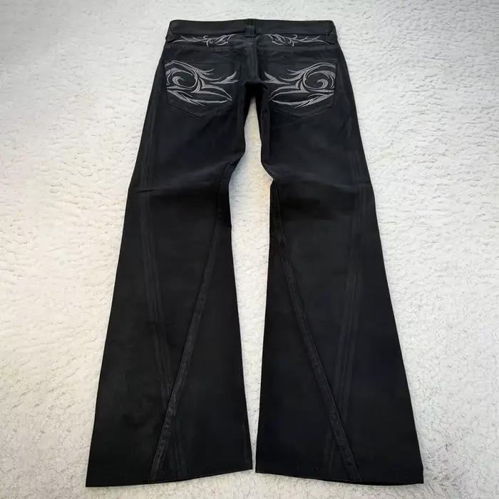 vintage X ray épilation tribal broderie hommes jeans évasés gothique haute rue unisexe punk slim fit