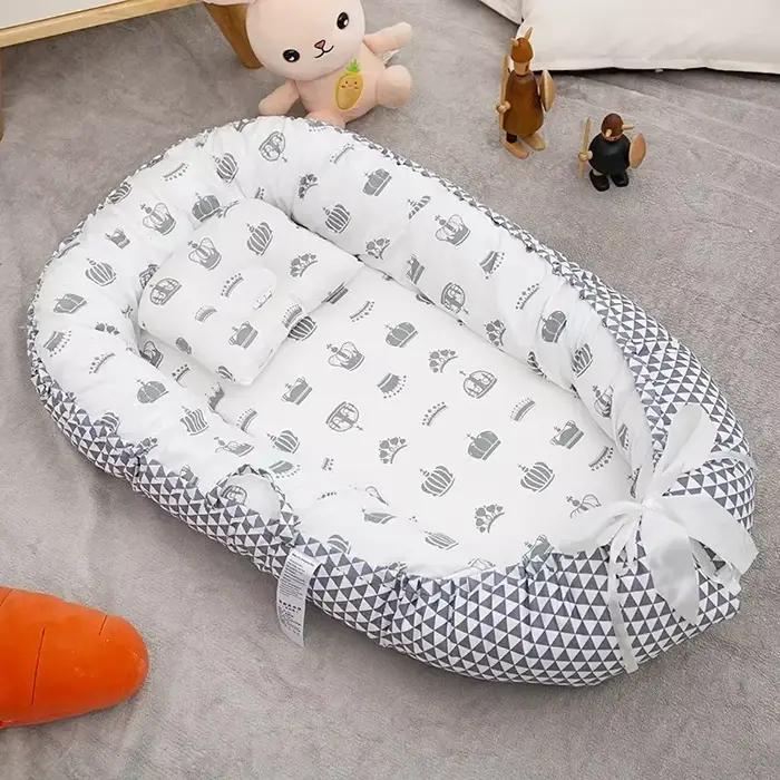 Lit bébé portable en coton oreiller berceau pare-chocs pour nouveau-né enfant en bas âge occasions spéciales voyages visite famille