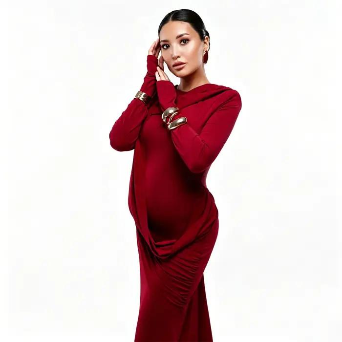 Robe de maternité pour séance photo dos nu couleur unie vêtement de baby shower élégante pour femme enceinte soirée occasions spéciales