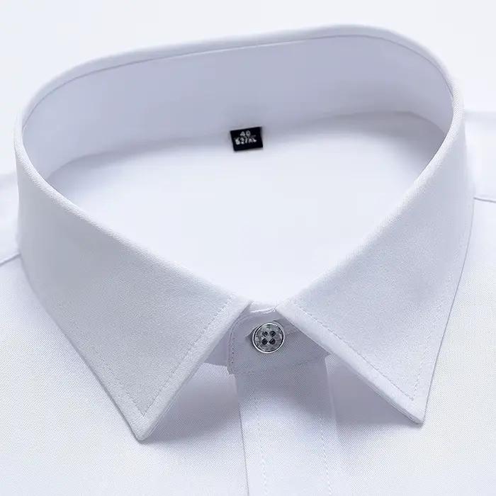 Chemise pour hommes à manches longues col montant (col Mandarin) poche plaquée unique chemises habil