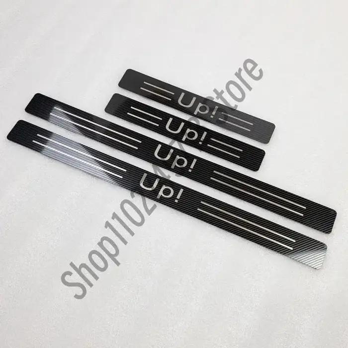 pour Volkswagen VW UP UP! Plaque de protection de seuil de porte en acier inoxydable, autocollant de