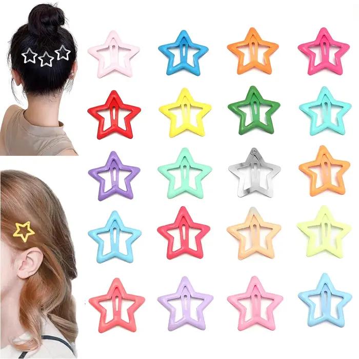 50 pcs/lot métal coloré enfants BB pinces à cheveux Y2K étoile pinces à cheveux pour pince à cheveux