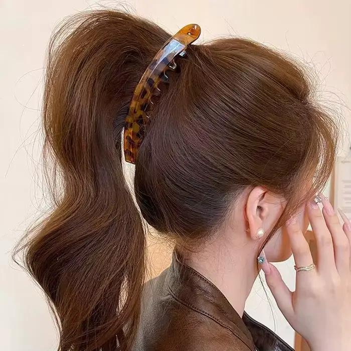 Pince à cheveux banane écaille de tortue, épingle à cheveux en forme de poisson pour femmes, accesso