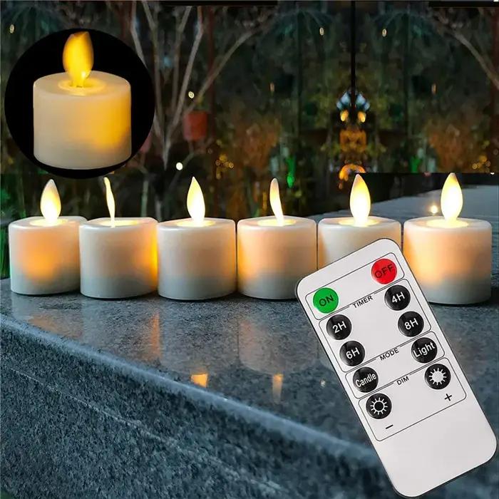 Mèche mobile sans flamme avec télécommande, fausse bougie électronique, LED, Noël réaliste, église,