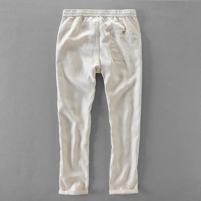 Pantalon large élastique en lin pour homme, style italien, décontracté, grande taille 40, nouvelle c