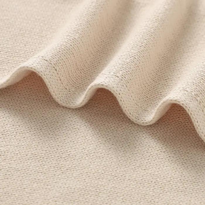 Couverture tricotée pour nouveau-né garçon fille : enveloppe d'emmaillotage douce, literie coton 90x70cm