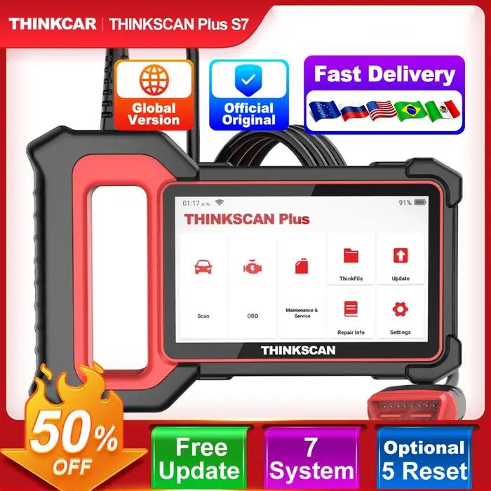 THINKCAR-Outil de Diagnostic de Voiture, Scanner OBD2, Système ECM ABS SRS TCM BCM, Réinitialisation