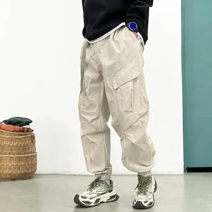 Techwear coréen Cargo pantalon hommes printemps été séchage rapide léger Streetwear décontracté coup