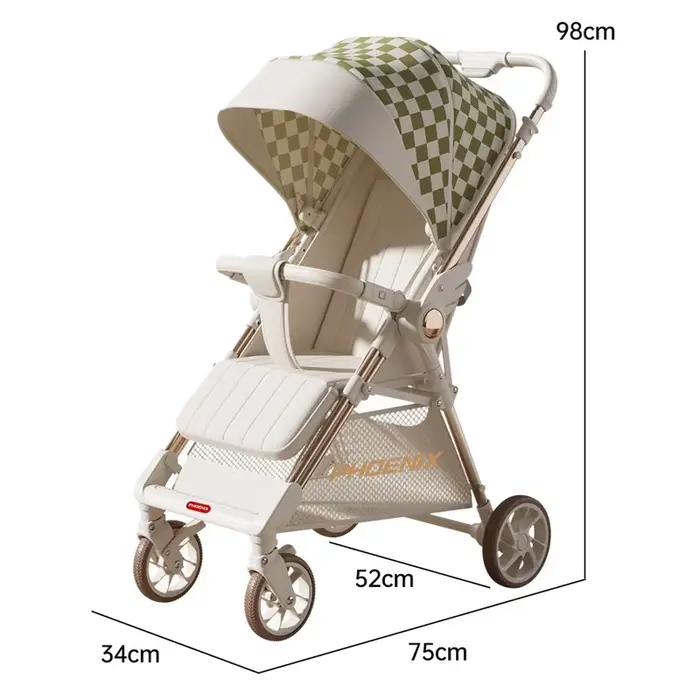 Nouvelle poussette bébé 2026, légère et pliable, en tissu Oxford, avec position assise ou allongée, type parapluie, double poussée, pour enfant