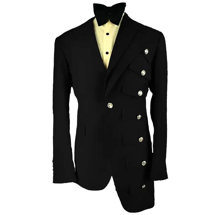 Costumes et blazers pour hommes, asymétrie Unique, noir, pour marié de mariage, coupe cintrée, smoki