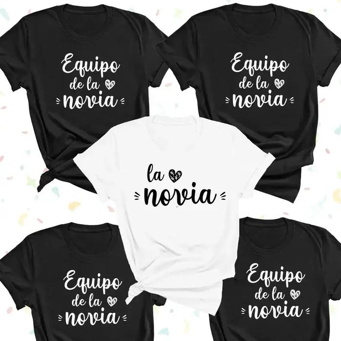 De La Novia Latina T-shirt femmes espagnol Boda Espanol mariage T-shirt équipe mariée EVJF Bachelore