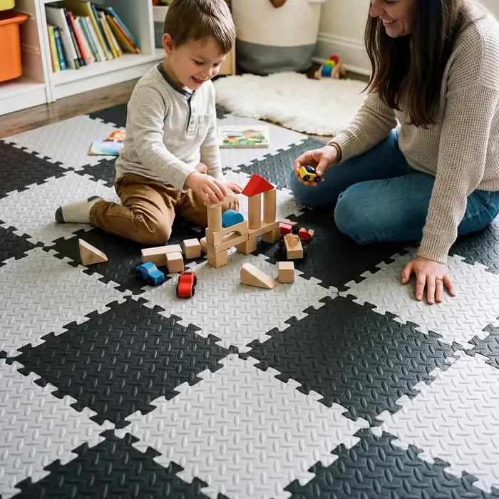 Tapis de jeu pour bébé en mousse EVA, grand format 60x60cm, 16 pièces, tapis de puzzle pour enfants,