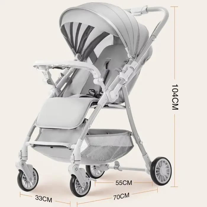 Poussette nouvellement améliorée avec chariot poussoir bidirectionnel à vue élevée qui peut s'asseoi