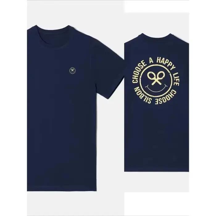T-shirt d'été SILBON pour hommes, confortable et respirant, à manches courtes, idéal pour la moto. V