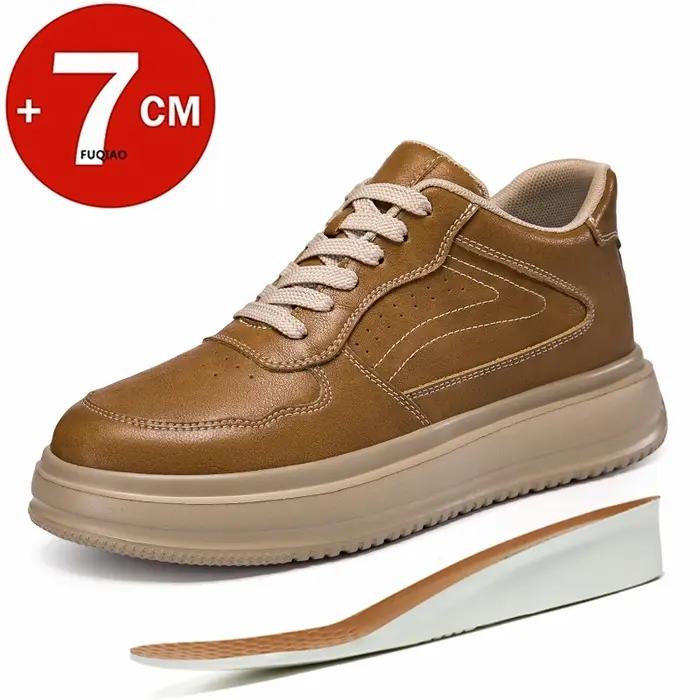 Hommes femmes 7CM hauteur augmenter espadrilles décontractées chaussures d'ascenseur confortables re