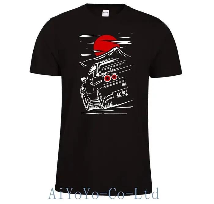 T-shirt japonais Skyline GTR 34 pour homme, 100% coton, Haruna Jdm, Sportcar, Nissan, Fast Car, FF11