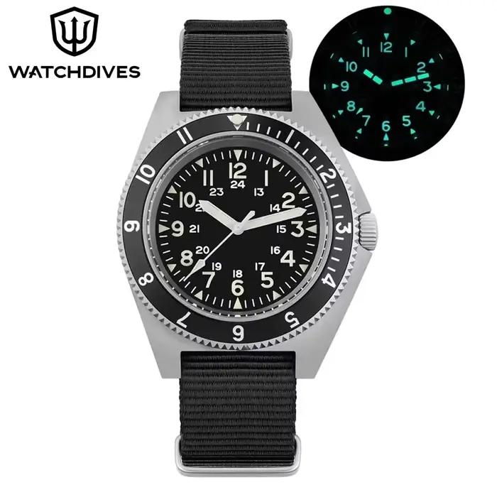 Watchdives WD1972 montre à Quartz VH31 balayage secondes mouvement saphir cristal BGW9 lumineux 20Ba