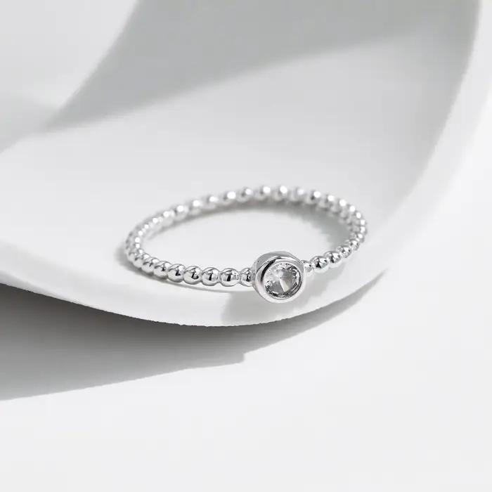 MODIAN – bague Moissanite en argent Sterling 925, perles, bagues empilables à la mode pour femmes, b