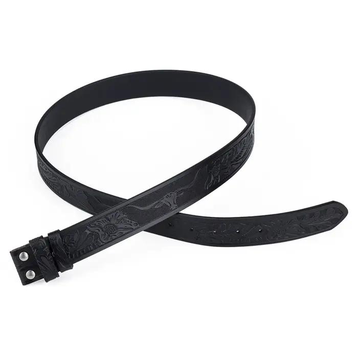 Ceinture en cuir véritable pour homme, peau de vache Tang, motif aigle de vache, ceinture Western Co
