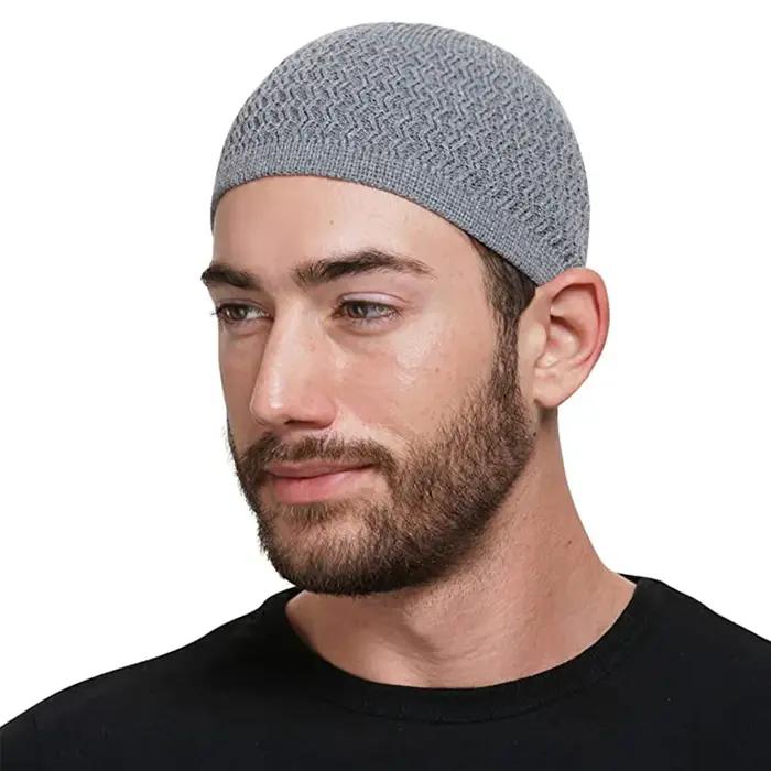 Chapeaux musulmans tricotés pour hommes arabes, chapeau de prière, Turban musulman, Bonnet Hijab, ar