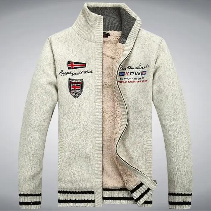 Polaire chaud homme pull doublure en laine hiver Cardigan épaissir pardessus décontracté coton noir blanc rouge hommes v