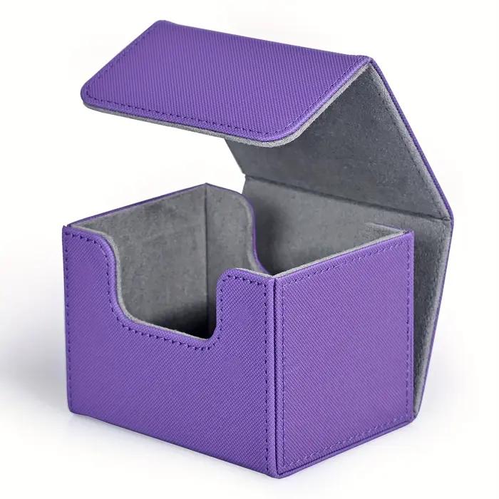 Boîte de rangement en cuir PU pour cartes TCG, étui magnétique pour cartes de bain, convient à 100 c