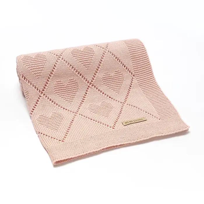 Couvertures pour bébé Super doux nouveau-né coton tricot mois poussette pépinière lange d'emmaillota