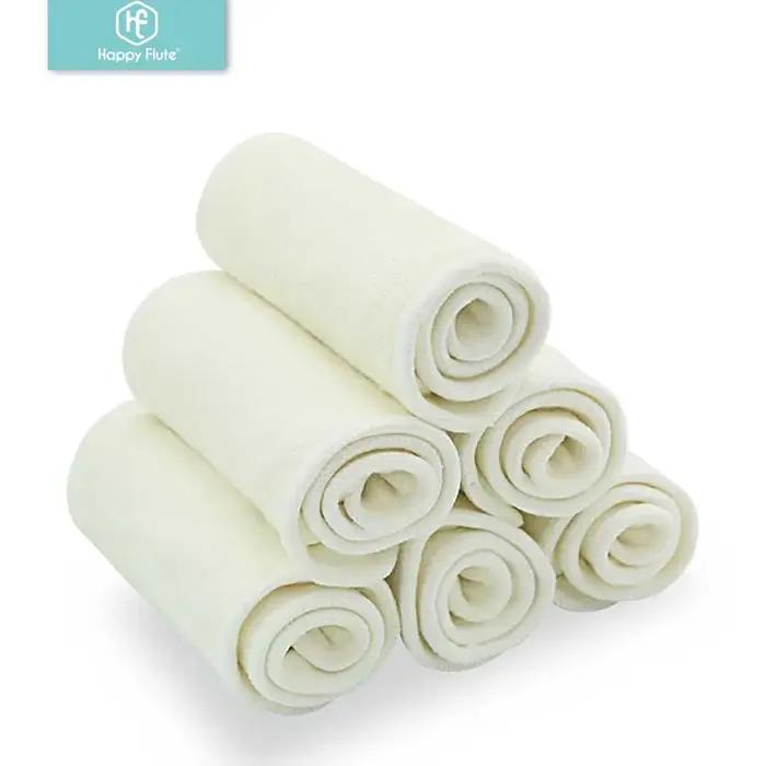 Happy Flute 5/10 pièces 4 couches bambou doublure insérer pour bébé couche-culotte en tissu bambou n